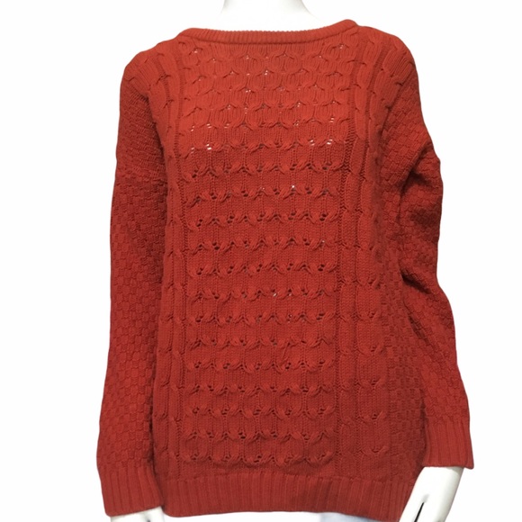 Old Navy Sweaters - Old Navy Burnt Orange Cable Knit Sweater Medium